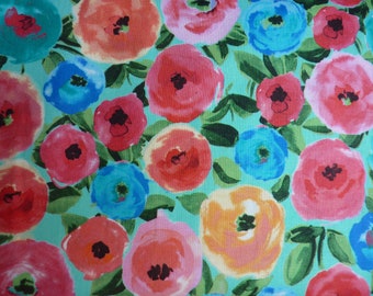 Summertime, Pastel Flowers, Cotton Fabric, 0.5 meters, Quilting Treasures
