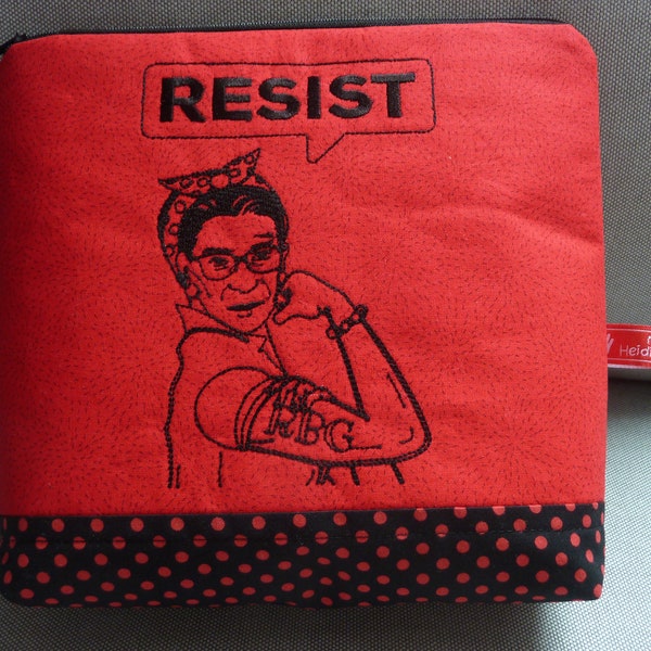 Trousse per cosmetici Possiamo farcela Ruth Bader Ginsburg RESIST Resistance Tattoo Rosie the Riveter