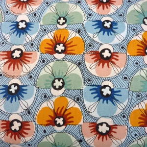 FABRIZIA Flowers Vintage Retro Scattered Flowers 0.6 Meter Cotton Fabric by Alexander Henry Rarity