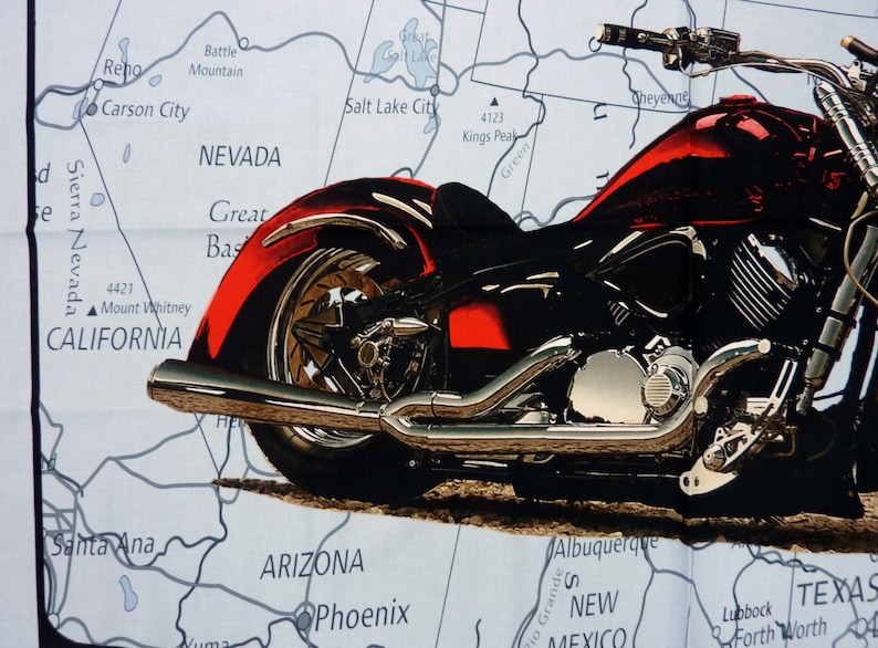 Patchwork America Road Trip Road Map Motorcycles Route 66
