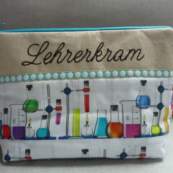 Kosmetiktasche Lehrerkram Labor Genie Chemie Faulenzertasche