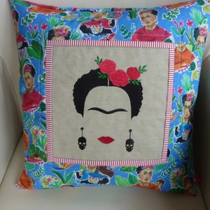 Cushion cover with embroidery Viva la Vida folklore skull Mexico