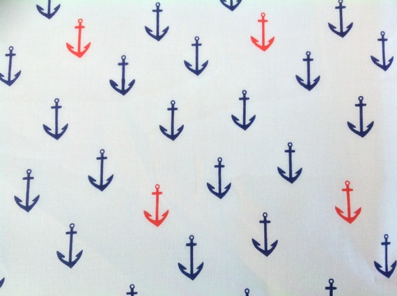 Maritim Saltwater Anker Sailor Ahoy0,5 Meter, Baumwollstoff von