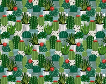 You Grow Girl Plants Cactus 0.5 meter cotton fabric from Blank Quilting