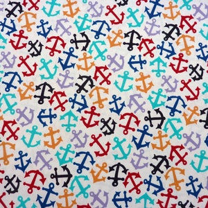 Anchor Maritime Beach Navy Harbor Port Patchwork Fabric 0.5 Meter Cotton Fabric by Alexander Henry