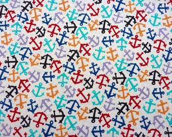 Anchor Maritime Beach Navy Harbor Port Patchwork Fabric 0.5 Meter Cotton Fabric by Alexander Henry