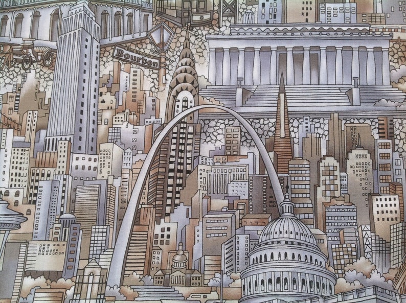 New York 1 Meter Globetrotter Cotton Route 66 America/'s Big Cities