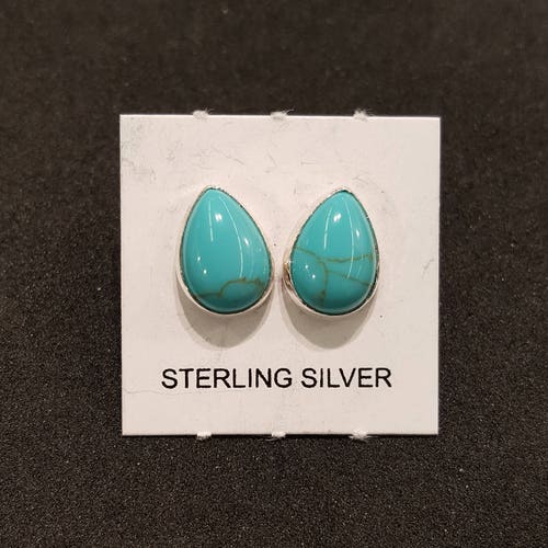 48 - Sterling Silver Dry Creek Turquoise Stud Earrings by Jason Ogg main image 1