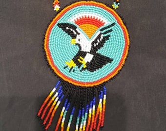 Native American turquoise Eagle beaded necklace