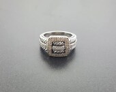 Vintage sterling silver belt buckle ring - size 7