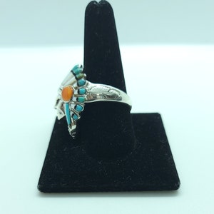 Signed Multi Stone Inlay Silver Chief Head Ring Sterling Silver - Etsy
