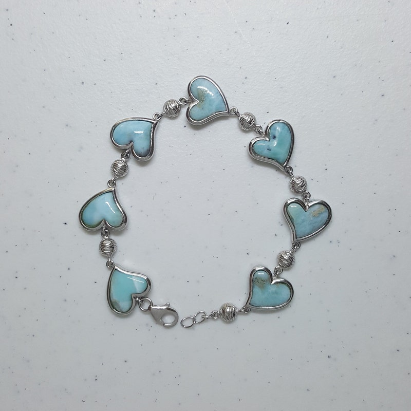 Small Beaded Larimar Bracelet main image 1