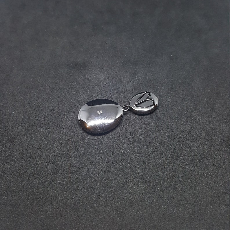 Oval Blue Fire Opal micro CZ Sterling Silver Opal Pendant