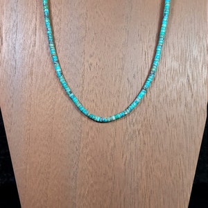 16 inches Kingman Turquoise heshi Necklace