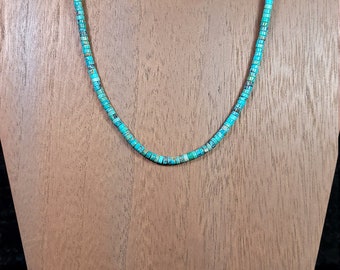 16 inches Kingman Turquoise heshi Necklace
