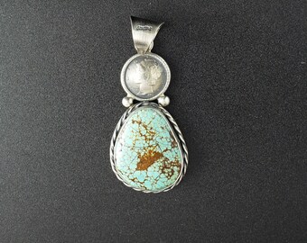 Royston turquoise 1944 liberty mercury head coin sterling silver pendant