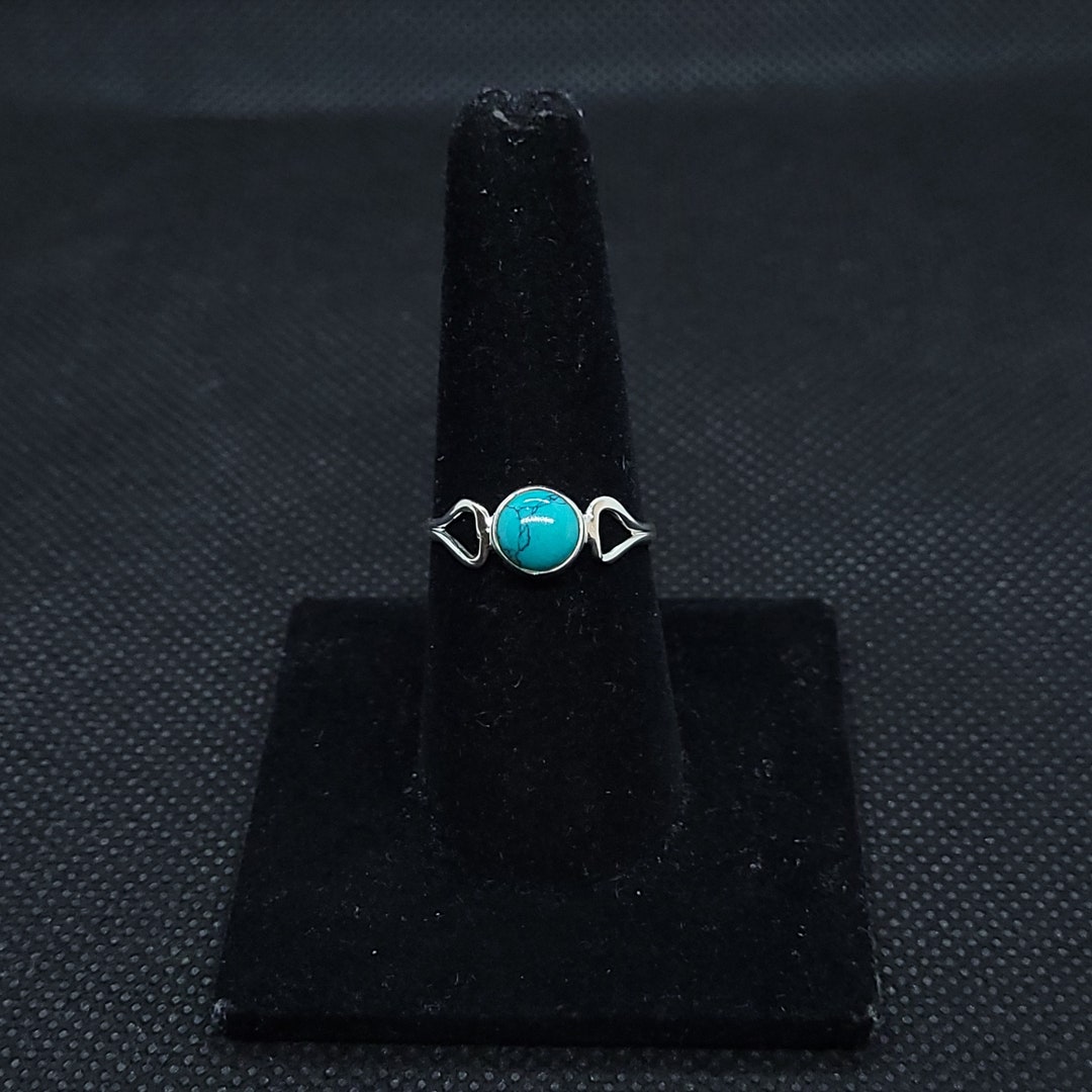 Navajo Handmade Kingman Turquoise Simple Sterling Silver Ring - Etsy