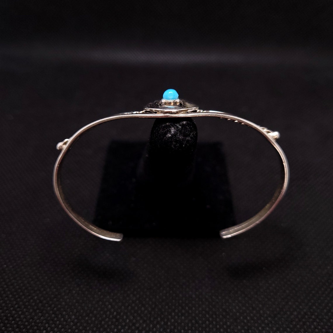 Native American Bear Claw Symbol With Turquoise Inlay Cuff Etsy