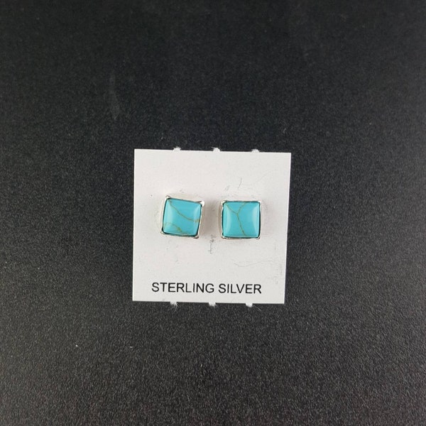 Kingman Blue Squared Studs *Native