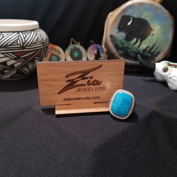 Simple Blue Turquoise twist rectangular design wi… - image 1