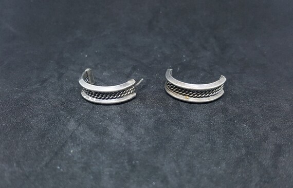 VINtage Navajo Hoop sterling silver post earrings