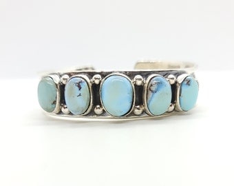 Silver Golden Hill Turquoise Cuff Bracelet Sterling Silver