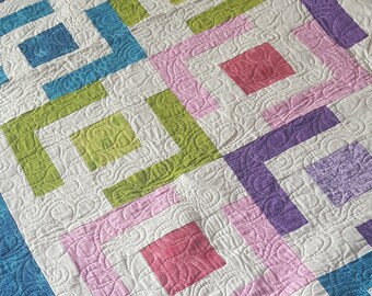 Easy Baby Quilt Pattern - Beginner Quilt Pattern - Jaded Chain Quilt Pattern -PDF Download