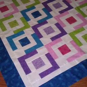 Easy Baby Quilt Pattern - Jaded Chain Quilt Pattern -PDF Download- Beginner Quilt Pattern
