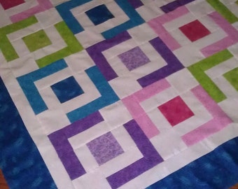 Easy Baby Quilt Pattern - Beginner Quilt Pattern - Jaded Chain Quilt Pattern -PDF Download