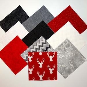Woodland Deer Baby Quilt Kit, 5" Pre-cut Quilt Fabric Squares, Charm Pack, Deer Woodland Quilt Fabric Quilt Kits with Fabric and Pattern
