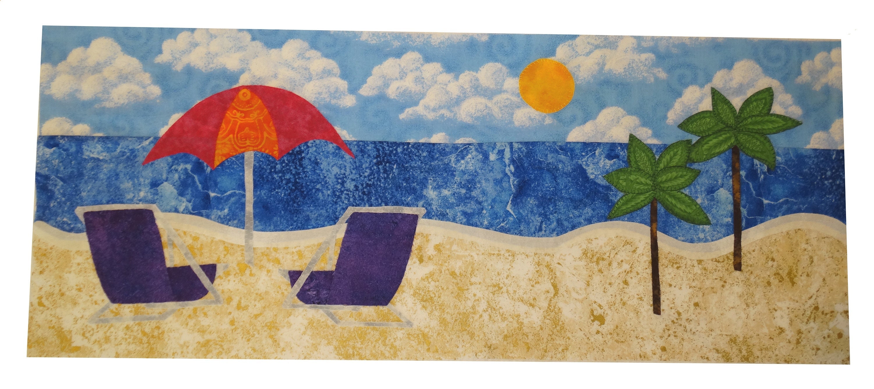 Day at the Beach Applique Quilt Row Pattern Row Quilt Etsy