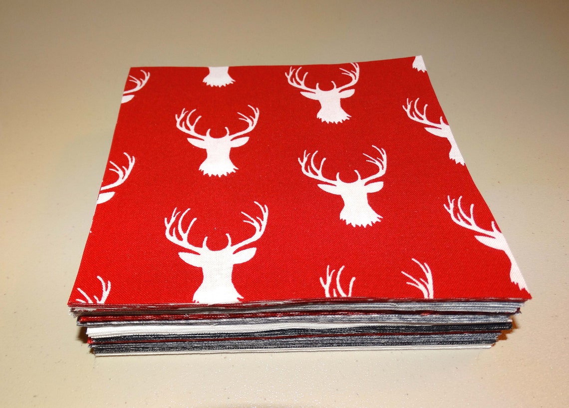 Woodland Deer Baby Quilt Kit Precut Quilt Fabric Squares Etsy