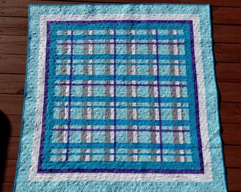 Pretty in Plaid Quilt Pattern Easy Beginner Quilt Pattern- PDF digital download- Strip Quilt Easy Quilt Pattern Beginner Plaid Quilt Pattern