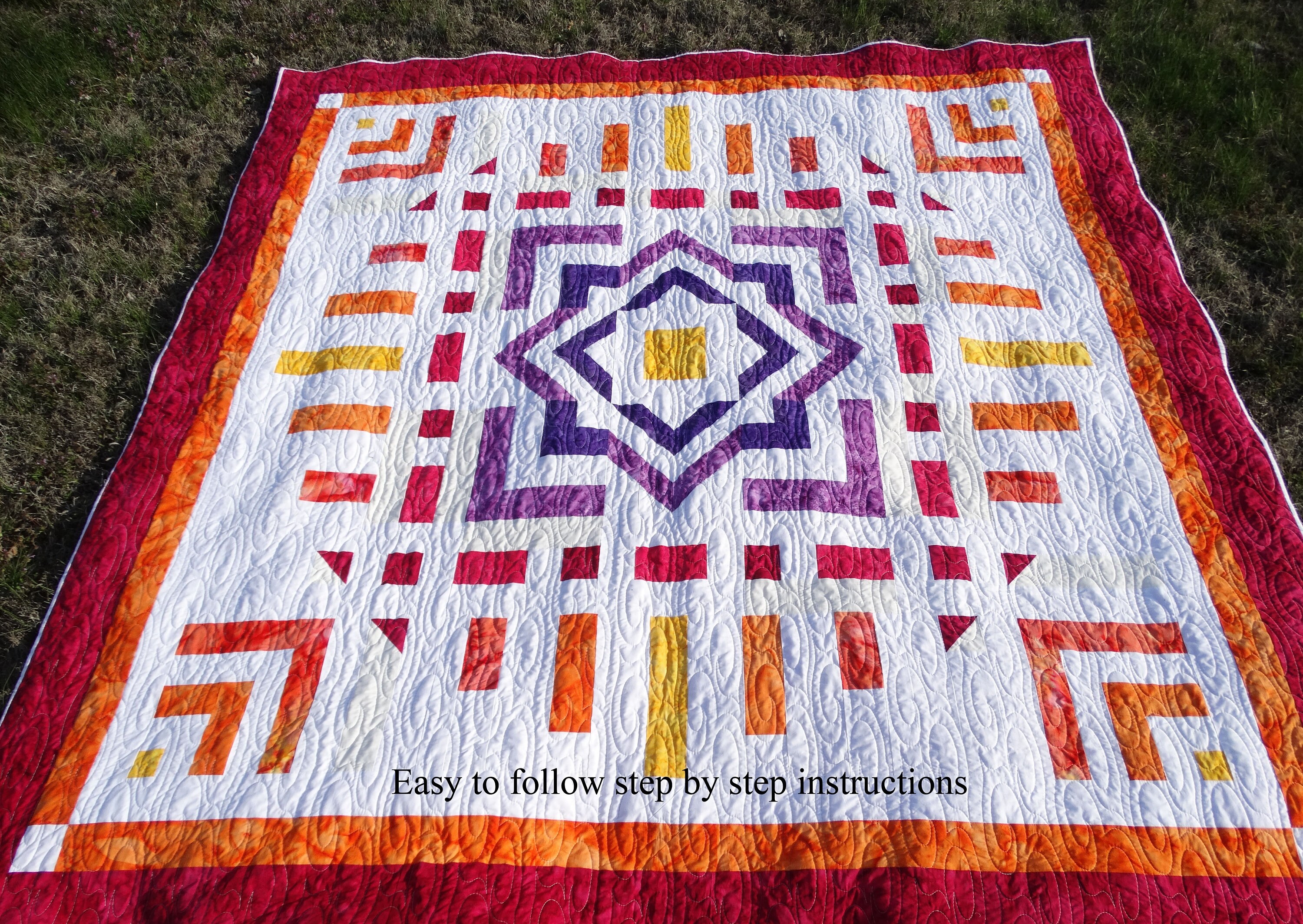 Rising Star Quilt Pattern 2 Sizes Lap and Queen Size Quilt Pattern ...