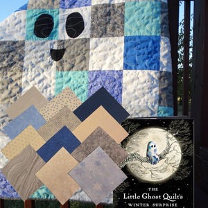 Quilt Kit Blue The Little Ghost Who Was a Quilt - Winter Surprise Kit 5" Charm Square precut fabric full kit includes fabric +book +pattern