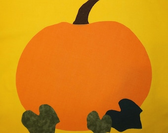 Fall Pumpkin Applique Quilt Block Pattern