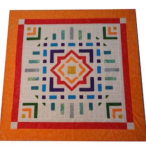 Rising Star Quilt Pattern 2 sizes Lap and Queen Size Quilt Pattern Medallion Quilt Pattern