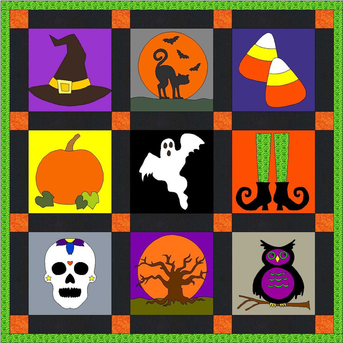 Witches Hat Applique Quilt Block Pattern Witch Hat Quilt Etsy