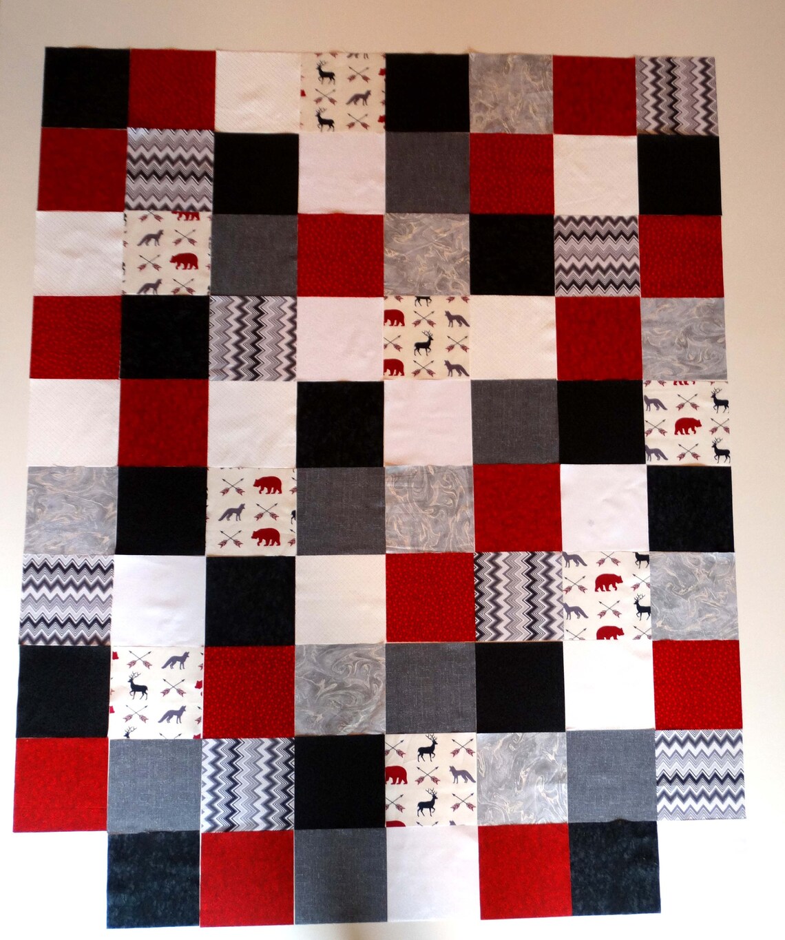 Woodland Deer Bear Baby Quilt Kit Precut Quilt Fabric Etsy