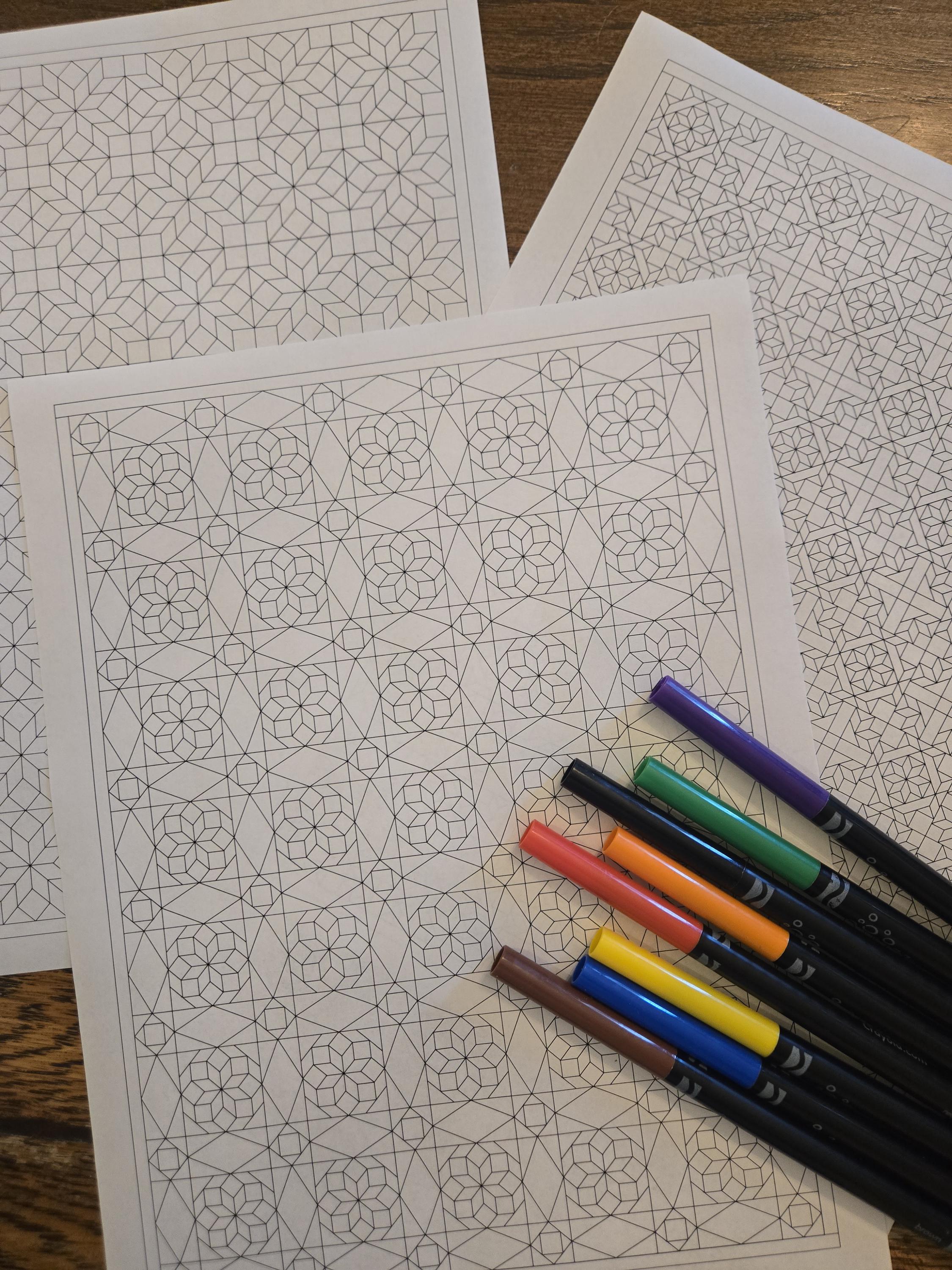 Quilt Coloring Pages - 10 Printable Designs (PDF Download) Collection A ...