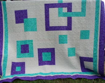 Seriously Squared Up Quilt Pattern King Size plus 4 Mini Quilts - 4 Lap Quilt Patterns 5-in-1 Quilt Pattern