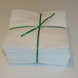 25 - 6&quot; Pre-cut Batting Squares Warm and White, Rag Quilt Batting Squares 6 inch Squares