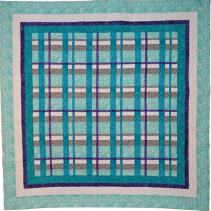 Pretty in Plaid Quilt Pattern Easy Beginner Quilt Pattern- PDF digital download- Strip Quilt Easy Quilt Pattern Beginner Plaid Quilt Pattern