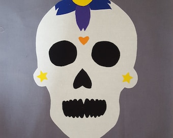 Candy Skull Applique Quilt Block Pattern