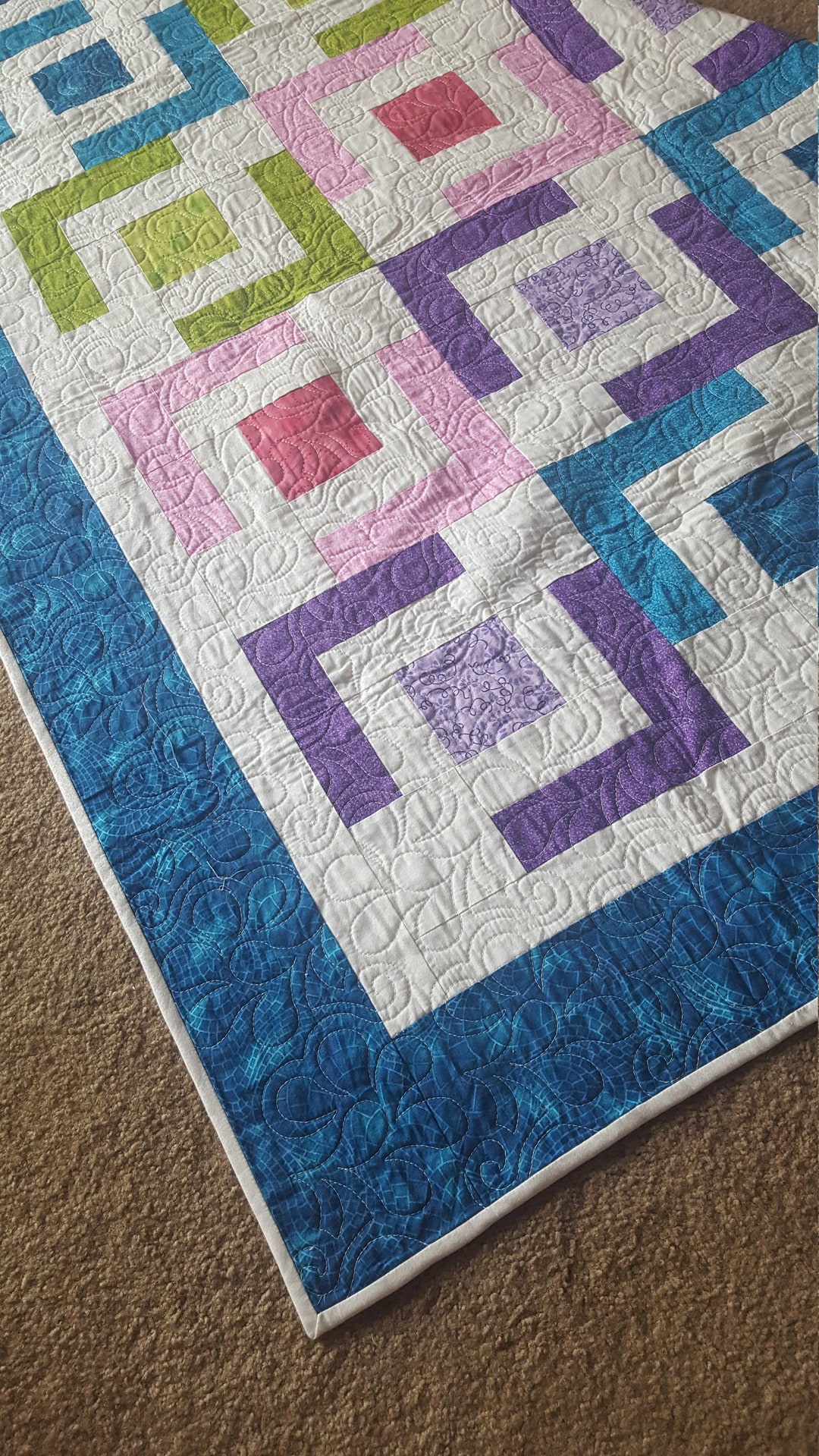 Easy Baby Quilt Pattern Beginner Quilt Pattern Jaded Chain Etsy