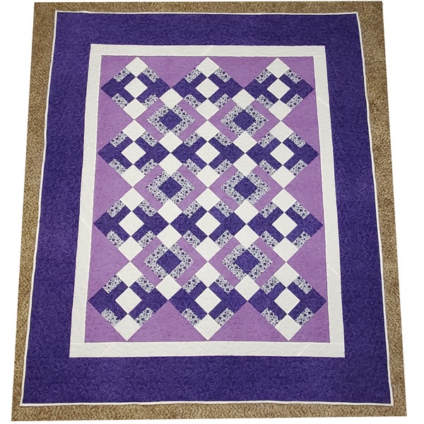 Hopscotch Quilt Pattern, Easy Quilt Pattern for Beginners PDF Precuts