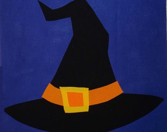 Witches Hat Applique Quilt Block Pattern - Witch Hat Quilt