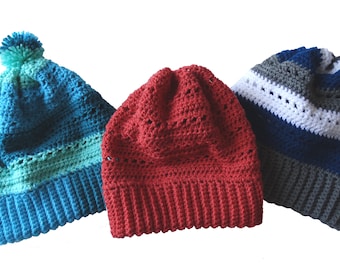 Snowy Day Slouchy Beanie Crochet Pattern - Beginner Friendly (PDF Pattern)