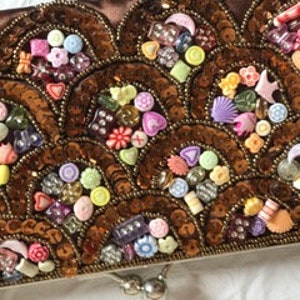 Beaded clutch purse evening bag formal dressy bling image 3