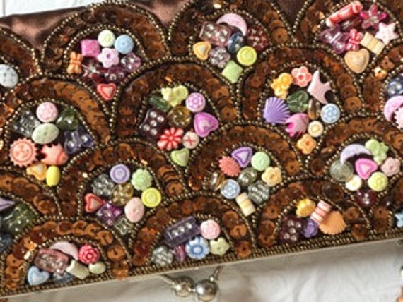 Beaded clutch purse evening bag formal dressy bli… - image 3